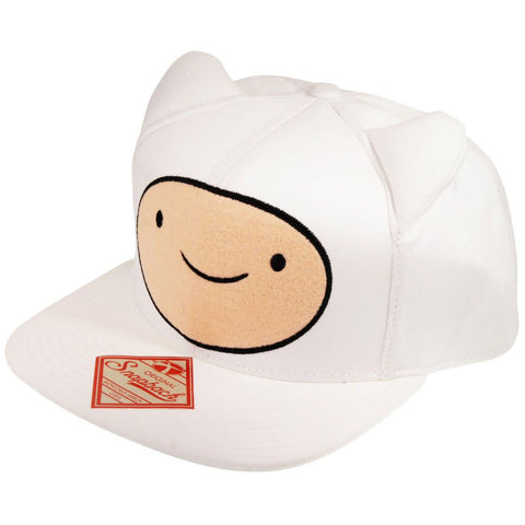 Finn Face With Ears Snapback Baseball Cap, Unisex, White