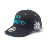 Embroidered Get Schwifty Curved Bill Cap, Black-turquoise