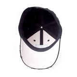 5 Emblem Logo Patch Curved Bill Cap, Unisex, Black-white