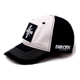 5 Emblem Logo Patch Curved Bill Cap, Unisex, Black-white