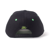 Green Classic Invader Patch Curved Bill Cap, Black-green