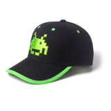 Green Classic Invader Patch Curved Bill Cap, Black-green