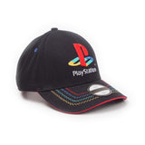 Playstation Embroidered Retro Logo Adjustable Cap, Unisex, Black-red