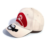 Super Mario Bros. Mario Cap Logo Adjustable Cap, Unisex, White