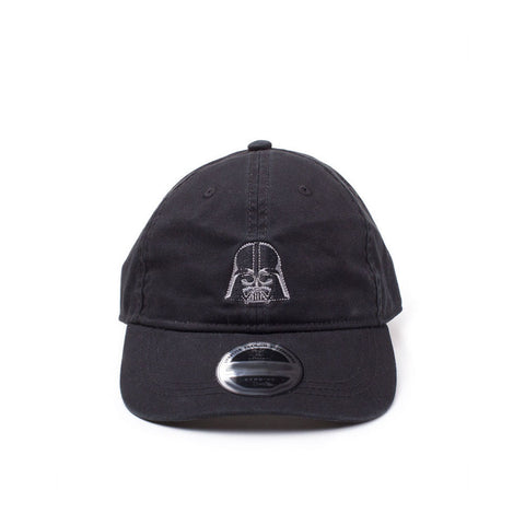 Darth Vader Embroidered Mask Stone Washed Denim Dad Cap, Black