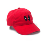 Deadpool Embroidered Eyes Stone Washed Denim Dad Cap, Red