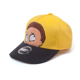 Morty Chenille Embroidered Curved Bill Cap, Yellow-black