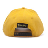 Morty Chenille Embroidered Curved Bill Cap, Yellow-black