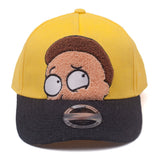 Morty Chenille Embroidered Curved Bill Cap, Yellow-black