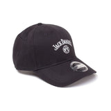 Embroidered Logo Stone Washed Denim Dad Cap, Black