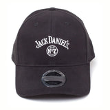 Embroidered Logo Stone Washed Denim Dad Cap, Black