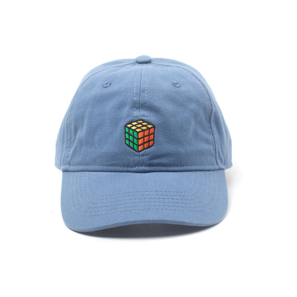 Embroidered Logo Stone Washed Denim Dad Cap, Blue