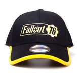 76 Embroidered Logo Adjustable Cap, Unisex, Black-yellow