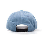 Embroidered Ghosts Stone Washed Denim Dad Cap, Blue