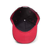 Logo Print Curved Bill Cap, Black-red