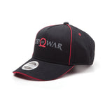 Logo Print Curved Bill Cap, Black-red