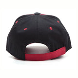 Logo Print Curved Bill Cap, Black-red