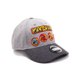 Embroidered Ghosts Curved Bill Cap, Grey