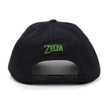 Legend Of Zelda Embroidered Green Hyrule Crest Logo Curved Bill Cap, Black-green