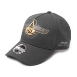 Origins Embroidered Crest Logo Curved Bill Cap, Black