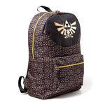 Legend Of Zelda All-over Pattern Print Backpack, Gold-black