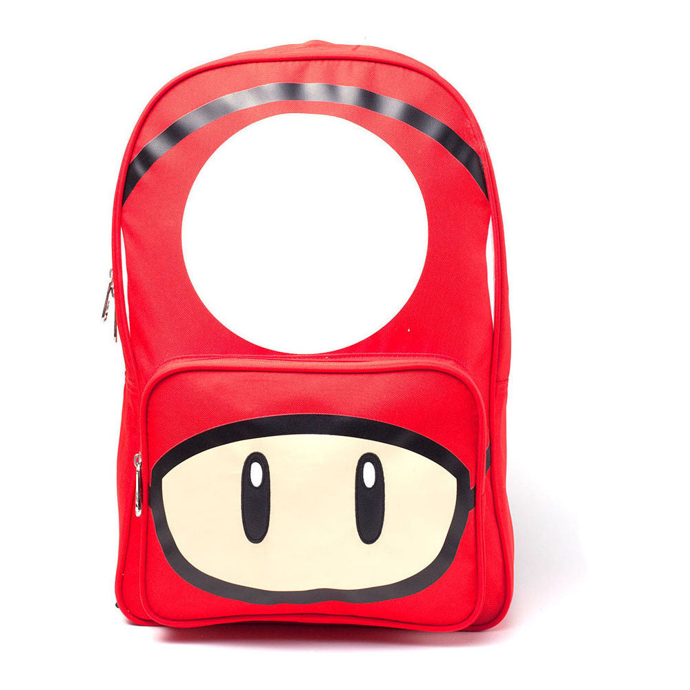 Super Mario Bros. Red Mushroom Print Backpack, Red