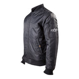 Silver Crest Logo Bomber Jacket, Male, Large, Black