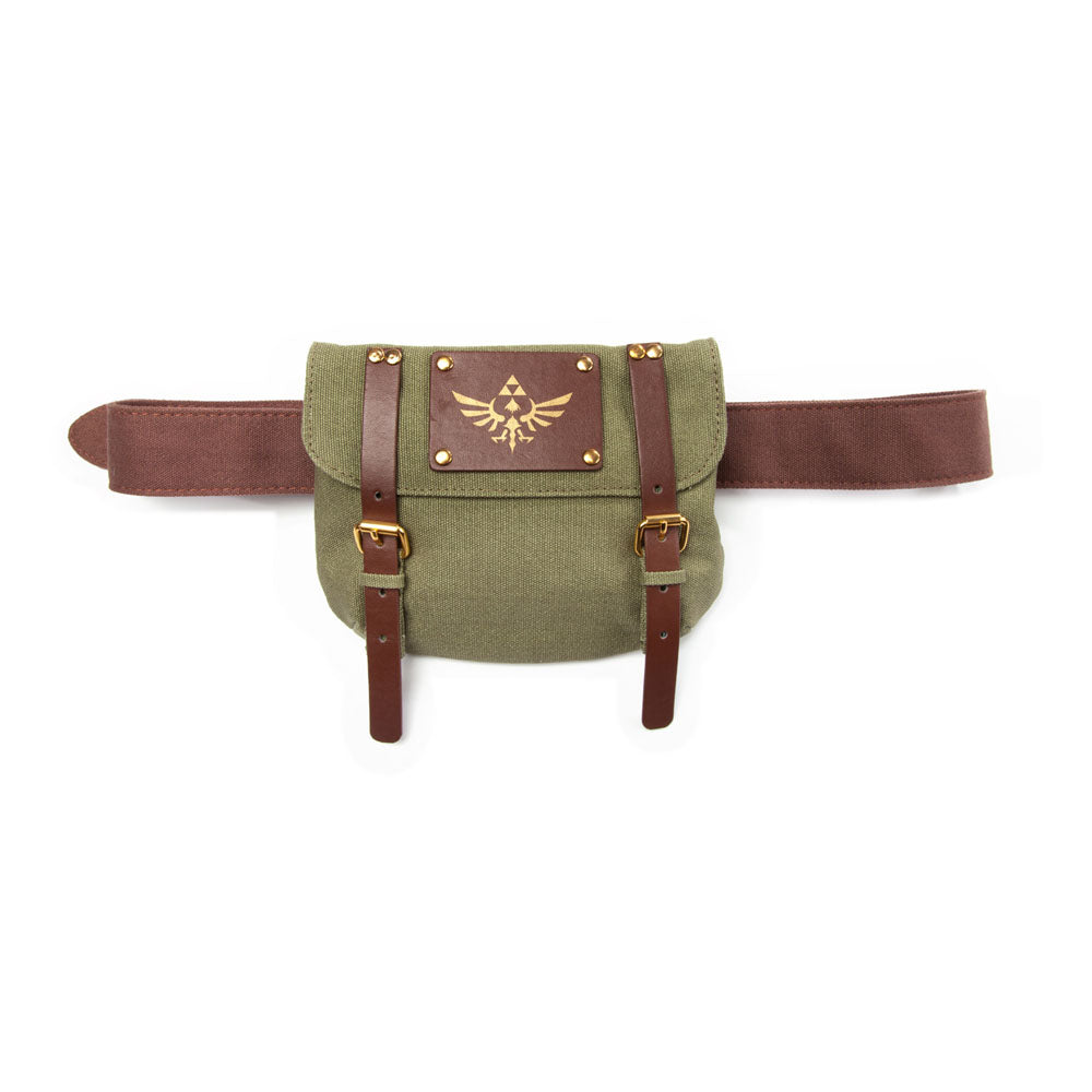 Legend Of Zelda Canvas Belt & Royal Crest Satchel, Brown-green