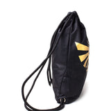 Legend Of Zelda Metallic Gold Royal Crest Logo Rubber Print Gymbag, Black