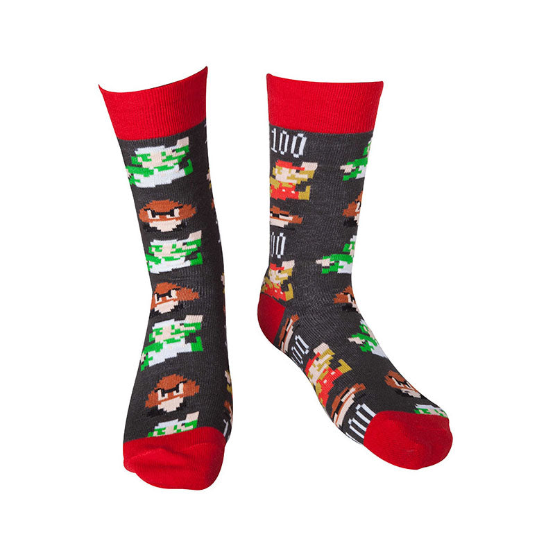 Super Mario Bros. Mario Pixel Art Socks, Male, 39-42, Multi-colour