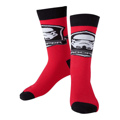 The Force Awakens Stormtrooper Logo Crew Socks, Male, 39-42, Red-black