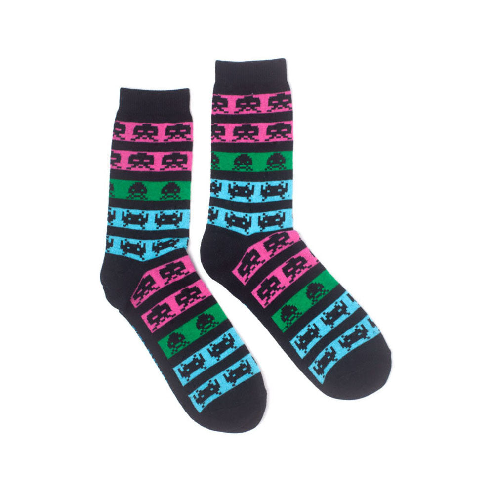 Neon Colours Crew Socks, Unisex, 39-42, Black