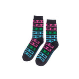 Neon Colours Crew Socks, Unisex, 39-42, Black