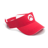 Super Mario Bros. Mario Logo Tennis Aces Visor Hat, Unisex, Red