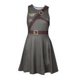 Legend Of Zelda Link Outfit Sleeveless Dress, Female, Large, Military Green