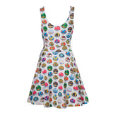 All-over Pokeball Printed Sleeveless Dress, Female, Large, Grey