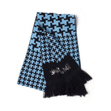 Beanie And Scarf Gift Set, Unisex, Blue-black