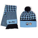 Beanie And Scarf Gift Set, Unisex, Blue-black