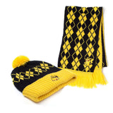 Pikachu Beanie And Scarf Gift Set, Unisex, Yellow-black