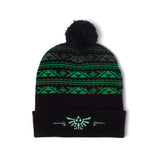 Legend Of Zelda Royal Crest Beanie And Scarf Gift Set, Unisex, Green-black