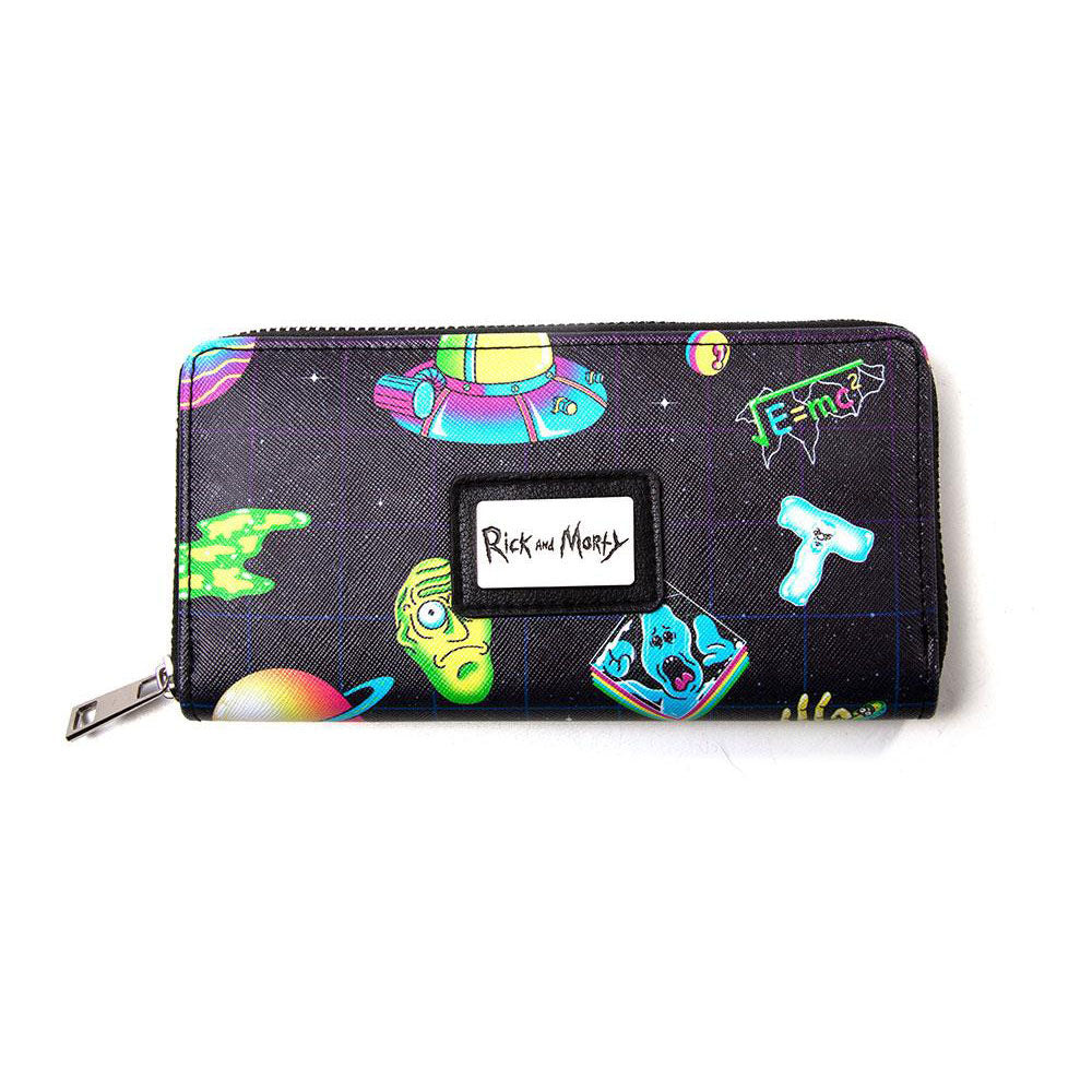 All-over Print Wallet Purse With All-round Zip, Female, Black