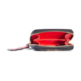 Ladies Zip Around Coin Purse, Female, Black-red