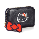 Ladies Zip Around Coin Purse, Female, Black-red