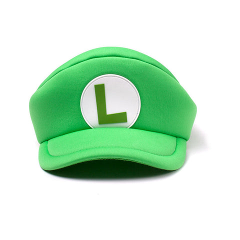 Super Mario Bros. Shaped Curved Bill Cap With Luigi Logo, Green