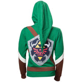 Legend Of Zelda Link Outfit Full Length Zip Hoodie, Female, Large, Multi-colour