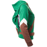 Legend Of Zelda Link Outfit Full Length Zip Hoodie, Female, Large, Multi-colour