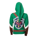 Legend Of Zelda Link Outfit Full Length Zip Hoodie, Female, Small, Multi-colour