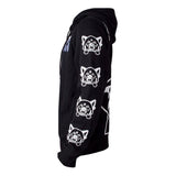 Retsuko Rage Sleeve Faces Full Length Zipper Hoodie, Male, Extra Extra Large, Black