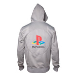 Playstation Ps One Full Length Zipper Hoodie, Male, Large, Grey