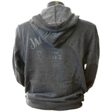 Old No. 7 Brand Logo Full Length Zipper Hoodie, Male, Small, Grey